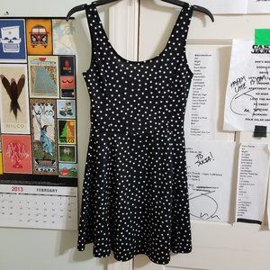 Divided by H&M dress 6 polka dot print skater retro mod mini sleeveless stretch